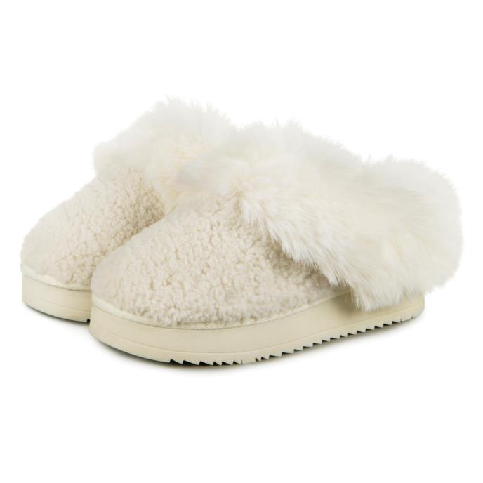 totes® Ladies Icons Textured Mule With Chunky Sole Cream Extra Image 1